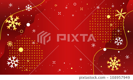 聖誕快樂,紅色背景與閃閃發光的雪花。向量插畫素材 聖誕快樂,紅色背景與閃閃發光的雪花。向量插畫素材 108957949