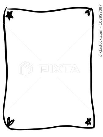 Star frame border, hand drawn vertical abstract decorative vintage doodle element for design in vector illustration Star frame border, hand drawn vertical abstract decorative vintage doodle element for design in vector illustration 108958097