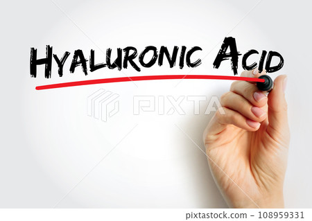Hyaluronic Acid - is a gooey, slippery substance that your body produces naturally, text concept background 108959331