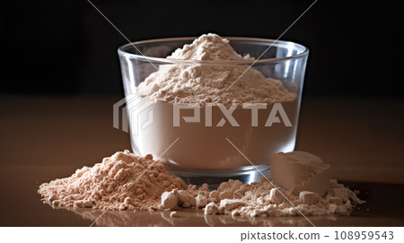 Protein powder in a cup "AI generated image" 108959543