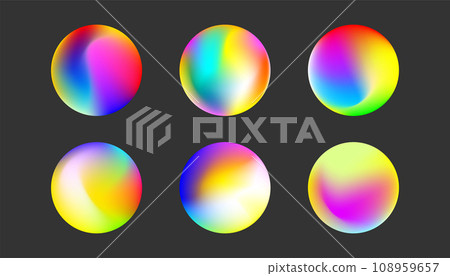 Set of gradient colorful spheres. Vector illustration 108959657