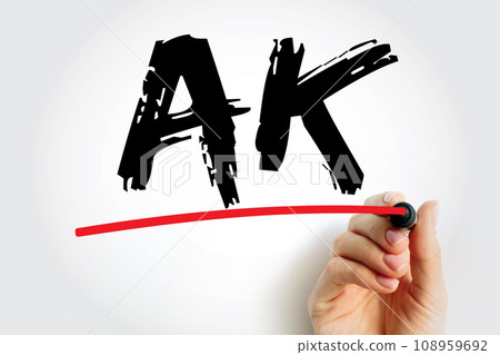 AK - Applied Kinesiology is a pseudoscience-based technique in alternative medicine claimed to be able to diagnose illness or choose treatment, acronym text concept background 108959692