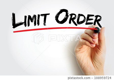 Limit Order is an order to buy or sell a stock with a restriction on the maximum price to be paid, text concept background 108959724