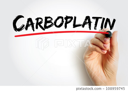 Carboplatin is a chemotherapy medication used to treat a number of forms of cancer, text concept background 108959745