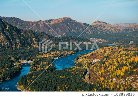 Autumnal Altai from aerial view Autumnal Altai from aerial view 108959836