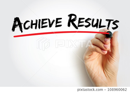 Achieve Results text concept for presentations and reports Achieve Results text concept for presentations and reports 108960062