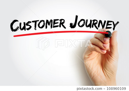 Customer Journey - visual representation of a customer's experience with a company, text concept background Customer Journey - visual representation of a customer's experience with a company, text concept background 108960109