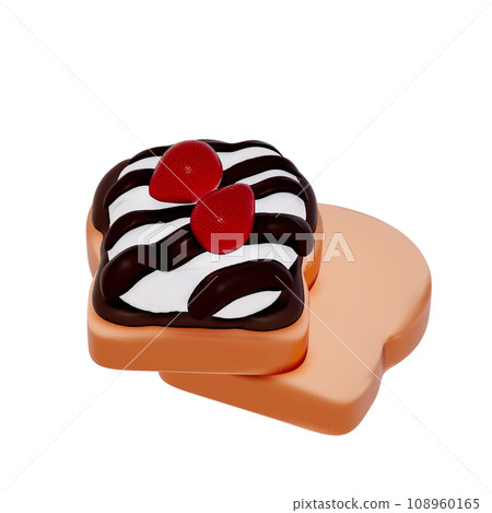 Chocolate Dessert 3D Clipart , Chocolate toast on a tranparent background . 3D rendering Chocolate Dessert 3D Clipart , Chocolate toast on a tranparent background . 3D rendering 108960165