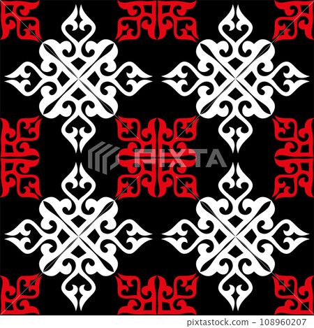 Kazakh nomadic tribes on background Kazakh nomadic tribes on background 108960207