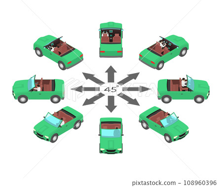 Rotation of cabriolet by 45 degrees.  108960396