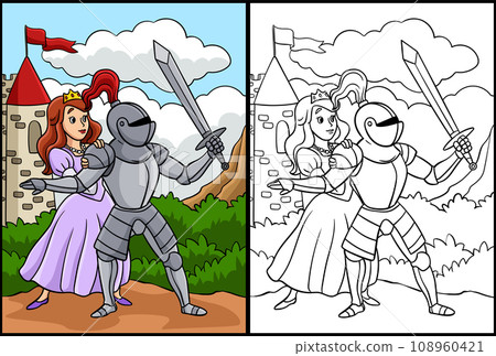 Knight Protecting the Princess Illustration Knight Protecting the Princess Illustration 108960421