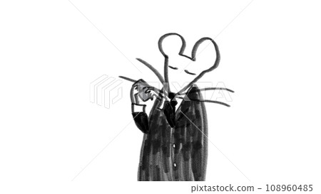 Bartender (picture book style illustration material) 108960485