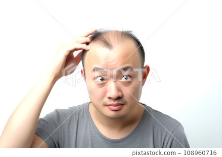 Man concerned about baldness AI generated 108960716
