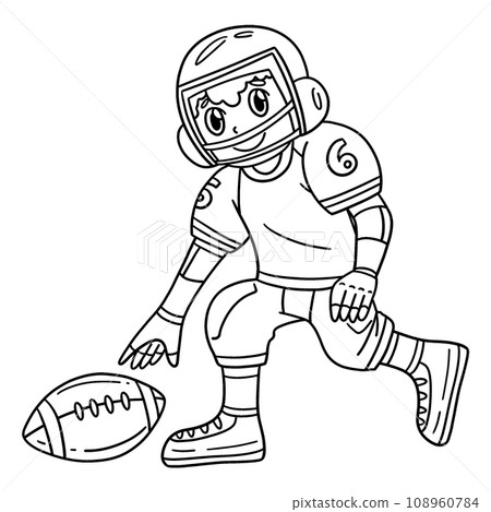American Football Player Picking Up Ball Isolated  108960784