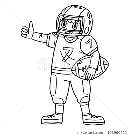 American Football Player Thumbs Up Isolated  108960812