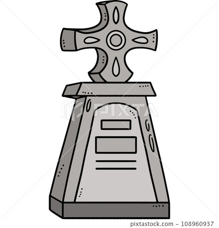 Tombstone Cartoon Colored Clipart Illustration 108960937