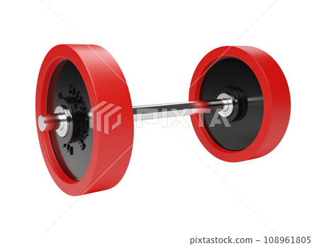 red realistic dumbbell illustration red realistic dumbbell illustration 108961805