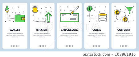 Vector modern thin line business vertical web banner set 108961916