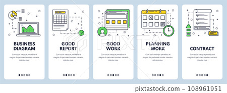 Vector modern thin line business vertical web banner set Vector modern thin line business vertical web banner set 108961951