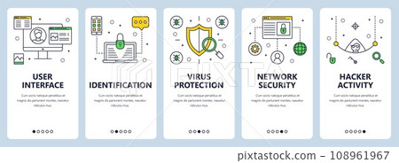 Vector modern thin line user interface concept banner set Vector modern thin line user interface concept banner set 108961967