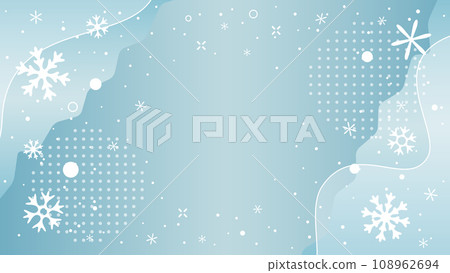 冬日的天空，白色的粉雪，銀色的雪花世界，向量背景插畫素材 108962694