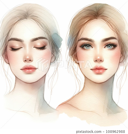 Beautiful woman portrait with natural makeup 108962988