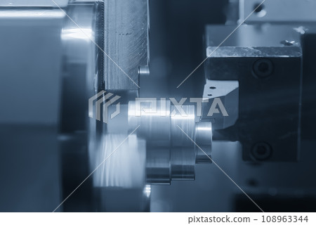 The hi-technology metal working processing by CNC turning machine . 108963344