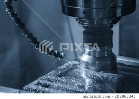 The CNC milling machine rough cutting by face mill tool the mold parts. The CNC milling machine rough cutting by face mill tool the mold parts. 108963345