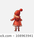 Vector illustration of a little girl in winter clothes. 108963941