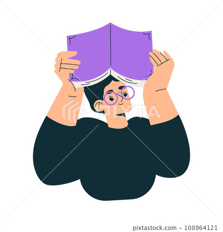 Education with Woman Character in Glasses Cover with Book Learning and Study Vector Illustration 108964121