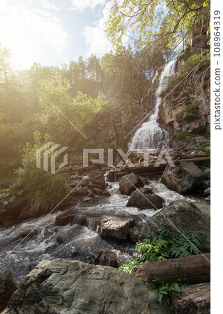 Waterfall Kamishlinsky in the Altai Mountains Waterfall Kamishlinsky in the Altai Mountains 108964319