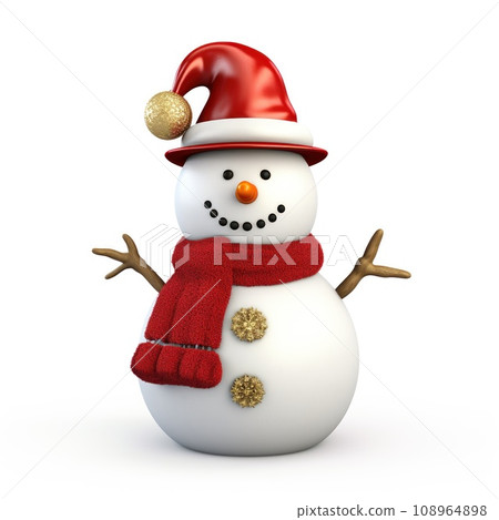 Snowman isolated on white background. Snowman isolated on white background. 108964898