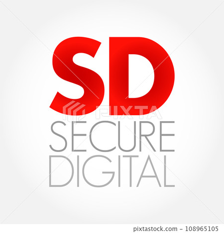 SD - Secure Digital is a proprietary non-volatile memory card format, acronym text concept background SD - Secure Digital is a proprietary non-volatile memory card format, acronym text concept background 108965105