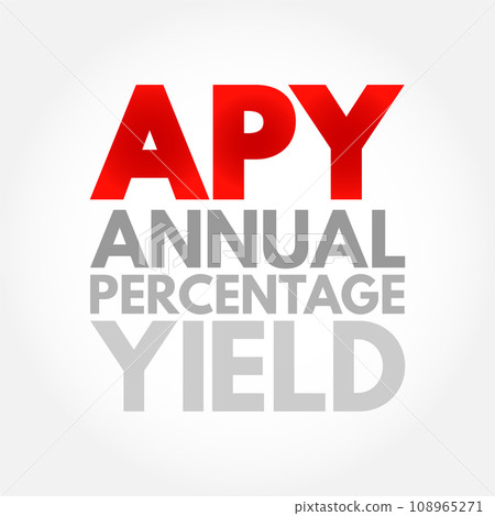 APY Annual Percentage Yield - normalized representation of an interest rate, based on a compounding period of one year, acronym text concept background 108965271