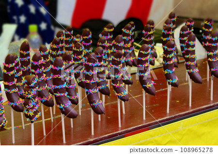 Festival chocolate banana stall 108965278