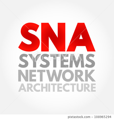 SNA Systems Network Architecture - complete protocol stack for interconnecting computers and their resources, acronym text concept background 108965294
