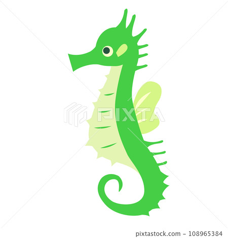 綠色海馬面向側面 108965384