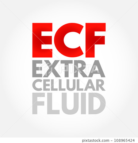 ECF Extracellular fluid - body fluid that is not contained in cells, acronym text concept background 108965424