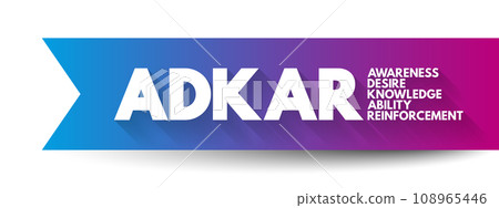ADKAR - Awareness, Desire, Knowledge, Ability, Reinforcement acronym, business concept for presentations and reports ADKAR - Awareness, Desire, Knowledge, Ability, Reinforcement acronym, business concept for presentations and reports 108965446
