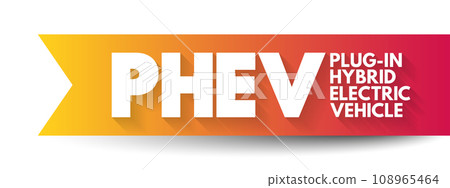 PHEV Plug-in Hybrid Electric Vehicle - hybrid electric vehicle whose battery pack can be recharged by plugging a charging cable into an external electric power source, acronym concept background 108965464