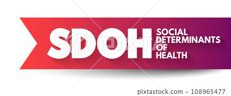SDOH Social Determinants Of Health - economic and social conditions that influence individual and group differences in health status, acronym concept for presentations and reports SDOH Social Determinants Of Health - economic and social conditions that influence individual and group differences in health status, acronym concept for presentations and reports 108965477