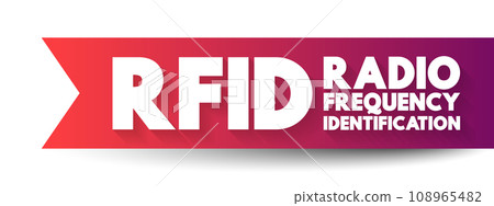 RFID Radio-Frequency Identification - electromagnetic fields to automatically identify and track tags attached to objects, text concept background RFID Radio-Frequency Identification - electromagnetic fields to automatically identify and track tags attached to objects, text concept background 108965482