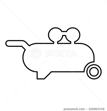 Air compressor pneumatic contour outline line icon black color vector illustration image thin flat style 108965548