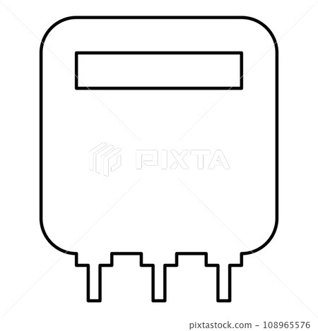 Electric meter home electricity power counts energy measuring consumption equipment contour outline line icon black color vector illustration image thin flat style 108965576