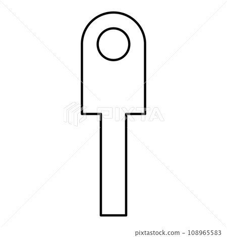 Cable lug electrical contact and wire club connector bolt connection crimp terminal contour outline line icon black color vector illustration image thin flat style Cable lug electrical contact and wire club connector bolt connection crimp terminal contour outline line icon black color vector illustration image thin flat style 108965583