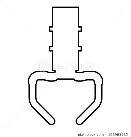 Prize toy manipulator iron hook crane claw picker contour outline line icon black color vector illustration image thin flat style Prize toy manipulator iron hook crane claw picker contour outline line icon black color vector illustration image thin flat style 108965585