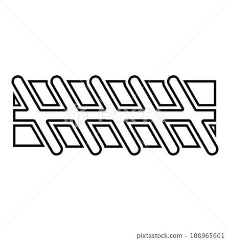 Reinforcement bar rebar ribbed metal rod contour outline line icon black color vector illustration image thin flat style Reinforcement bar rebar ribbed metal rod contour outline line icon black color vector illustration image thin flat style 108965601