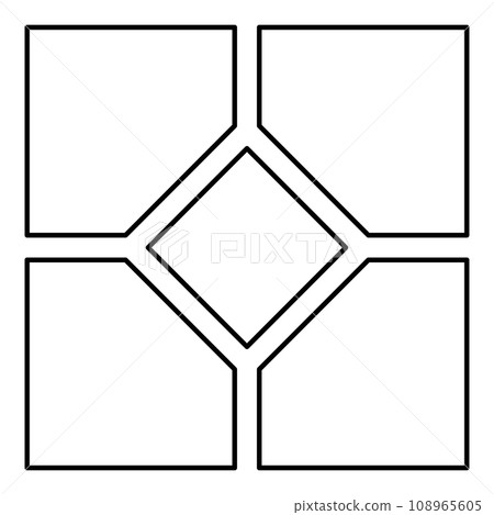 Ceramic tile paving slab contour outline line icon black color vector illustration image thin flat style Ceramic tile paving slab contour outline line icon black color vector illustration image thin flat style 108965605