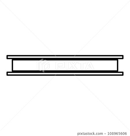 Steel beam I-beam contour outline line icon black color vector illustration image thin flat style Steel beam I-beam contour outline line icon black color vector illustration image thin flat style 108965606