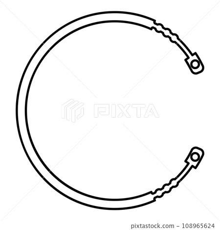 Cable for clutch car pull manual transmission rope part contour outline line icon black color vector illustration image thin flat style 108965624